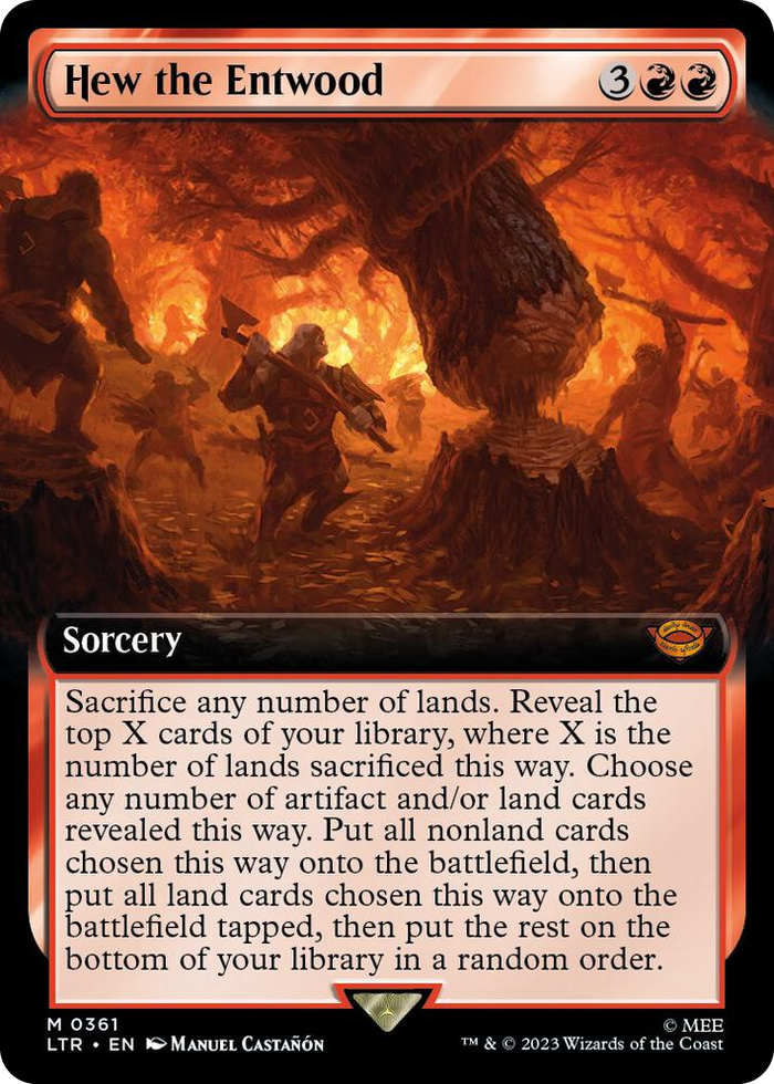 Hew the Entwood (Extended Art) #361 M - Universes Beyond: The Lord of the Rings: Tales of Middle-earth Pokemon card