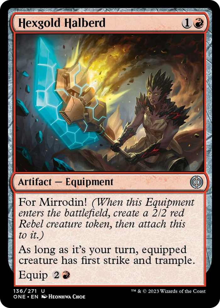 Hexgold Halberd #136 U - Phyrexia: All Will Be One Pokemon card