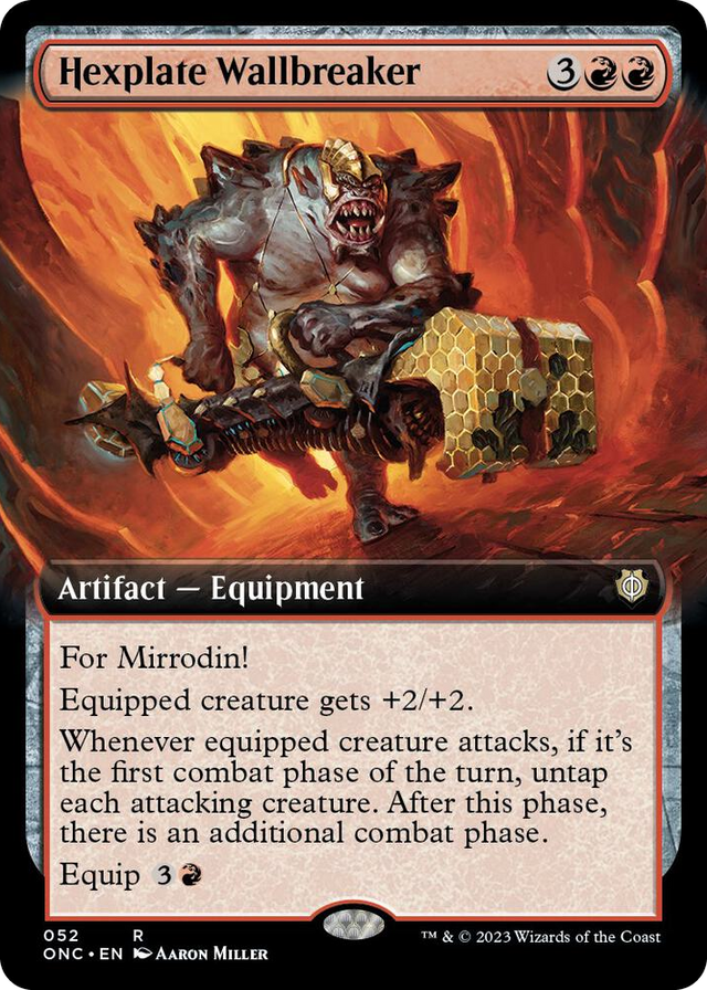 0052 Hexplate Wallbreaker (Extended Art) R Commander: Phyrexia: All Will Be One