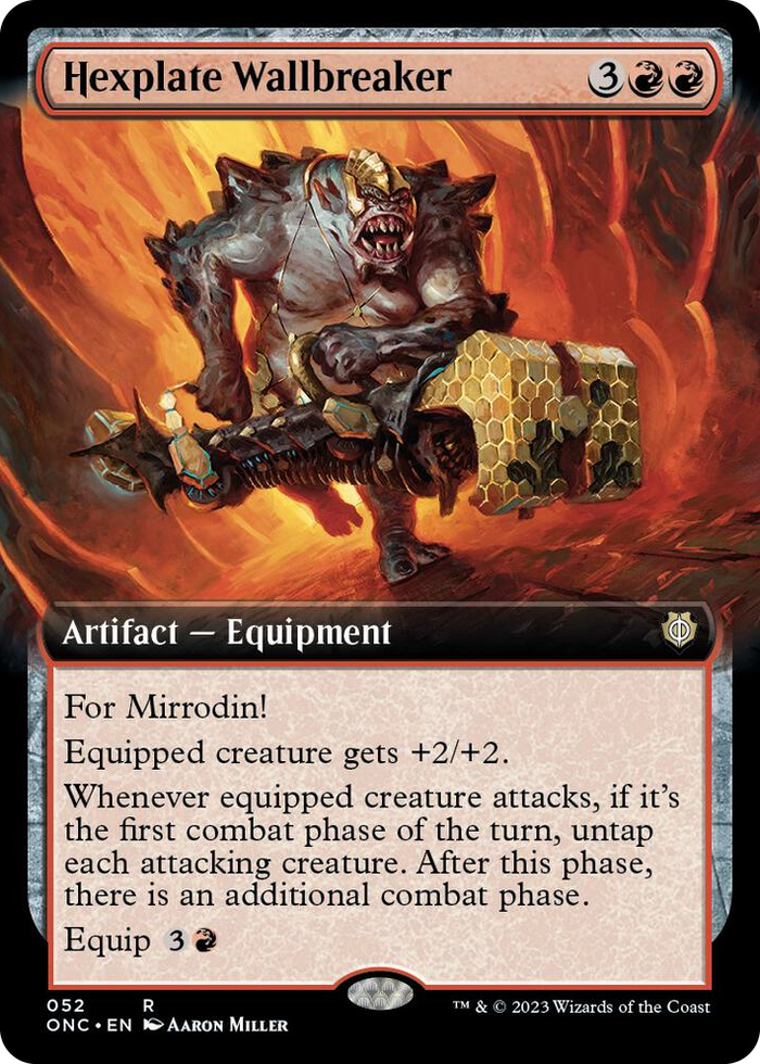 Hexplate Wallbreaker (Extended Art) #52 R - Commander: Phyrexia: All Will Be One Pokemon card