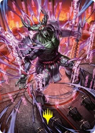 0056 Hidetsugu, Devouring Chaos Art Card (Gold-Stamped Signature) S Art Series: Kamigawa: Neon Dynasty