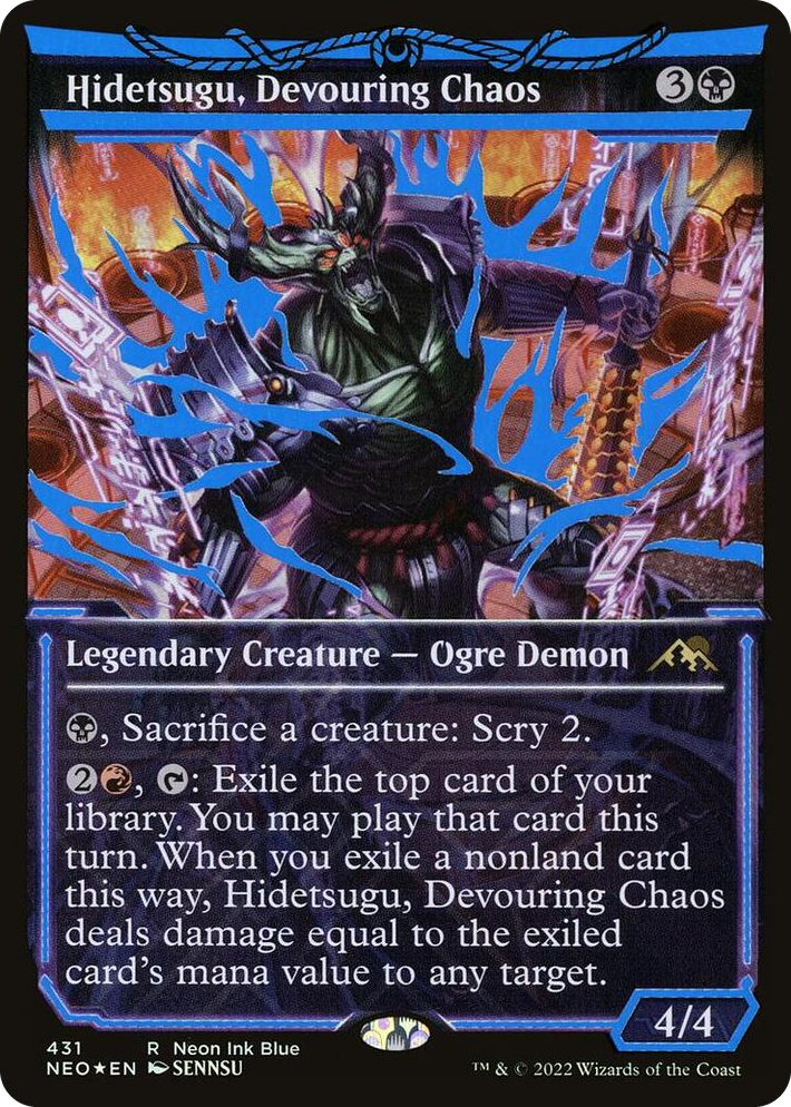 0431 Hidetsugu, Devouring Chaos (Neon Blue) R Kamigawa: Neon Dynasty