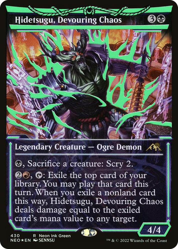 0430 Hidetsugu, Devouring Chaos (Neon Green) R Kamigawa: Neon Dynasty