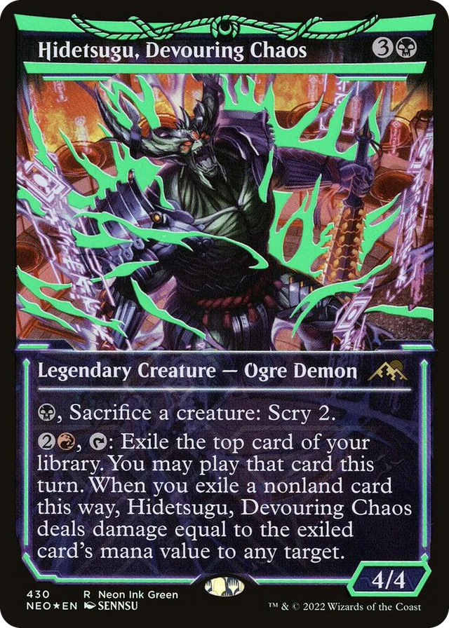 0430 Hidetsugu, Devouring Chaos (Neon Green) R Kamigawa: Neon Dynasty