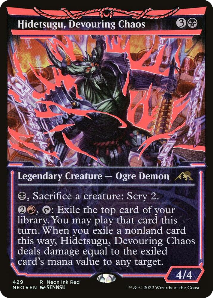0429 Hidetsugu, Devouring Chaos (Neon Red) R Kamigawa: Neon Dynasty