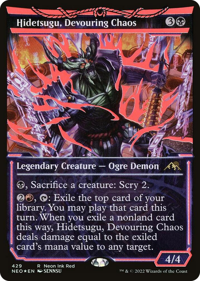 0429 Hidetsugu, Devouring Chaos (Neon Red) R Kamigawa: Neon Dynasty