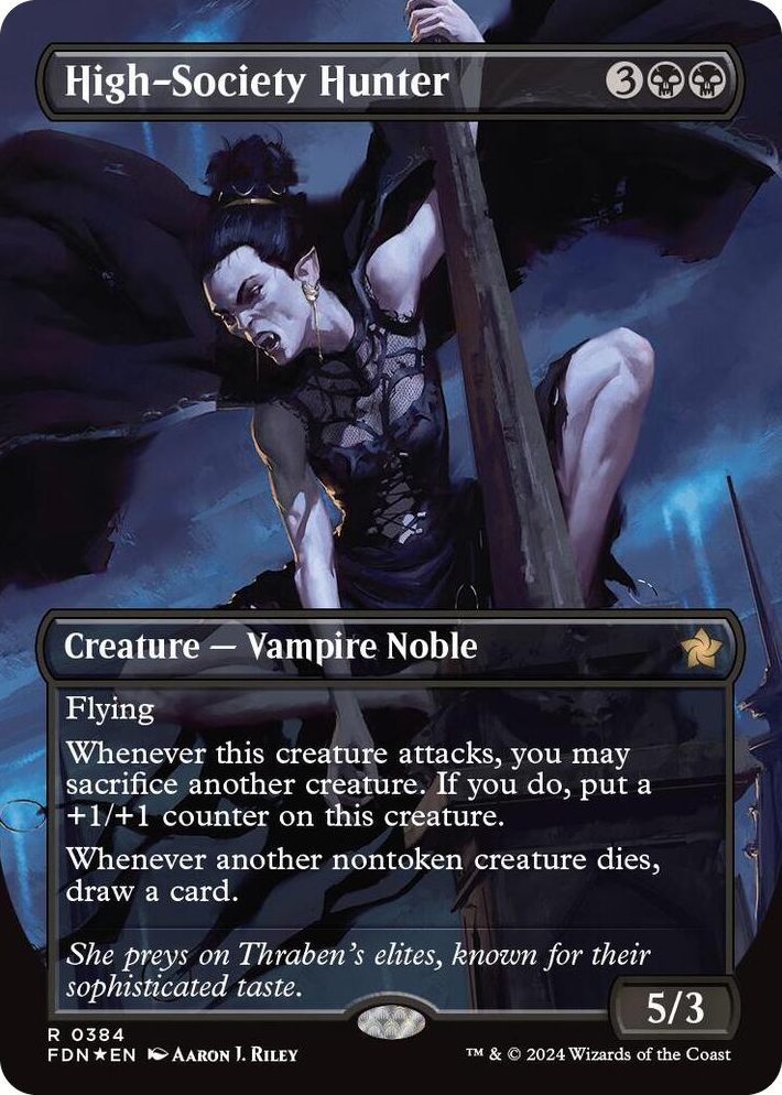 0384 High-Society Hunter (Borderless) (Mana Foil) R Foundations