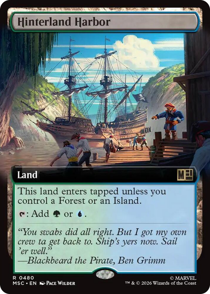 Hinterland Harbor (Extended Art) #480 R - Commander: Marvel Super Heroes Pokemon card