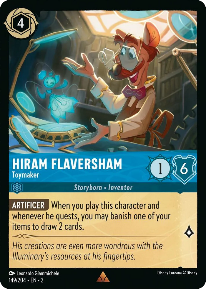 Hiram Flaversham - Toymaker #149 Rare - Rise of the Floodborn Pokemon card