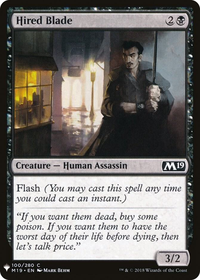 0100 Hired Blade C The List Reprints