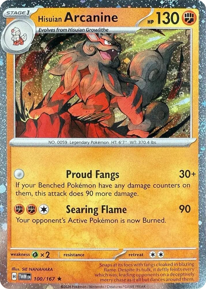 0100 Hisuian Arcanine - 100/167 (Cosmos Holo) Rare Blister Exclusives