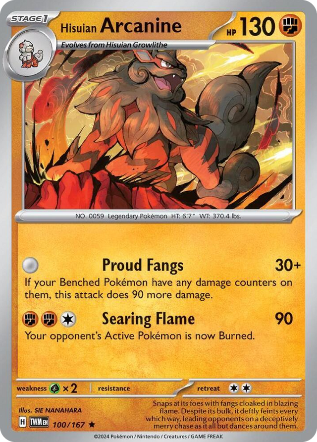 0100 Hisuian Arcanine - 100/167 (Non-Holo) Rare Deck Exclusives