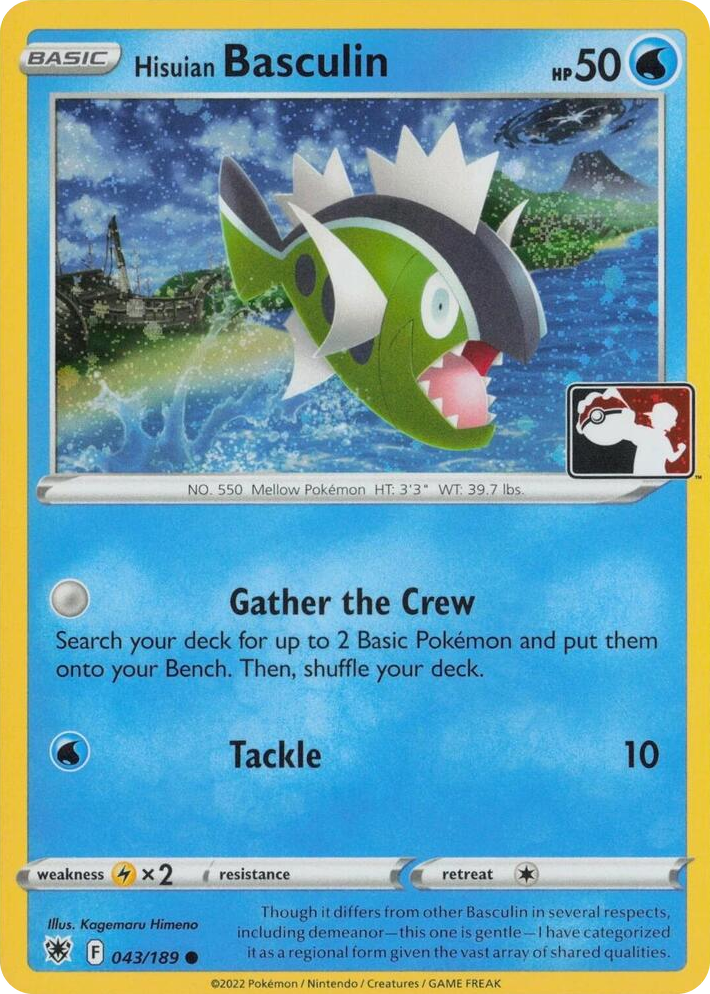 0043 Hisuian Basculin - 043/189 (Cosmos Holo) Common Prize Pack Series Cards