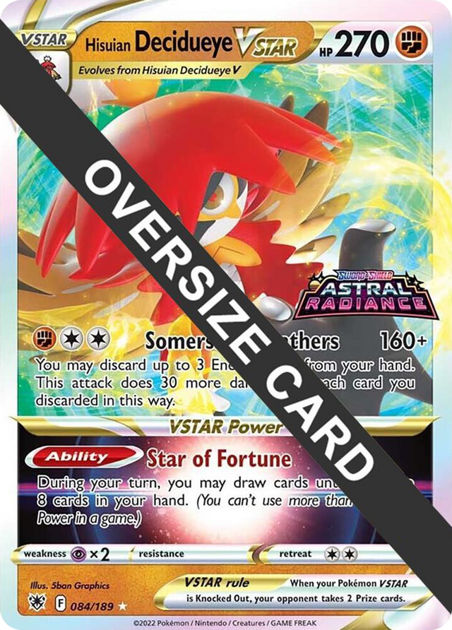 0084 Hisuian Decidueye VSTAR Promo Jumbo Cards