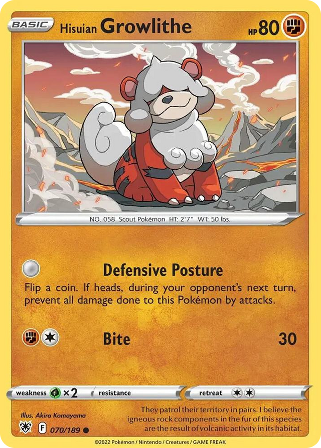 0070 Hisuian Growlithe - 070/189 (Cosmos Holo) Promo Deck Exclusives