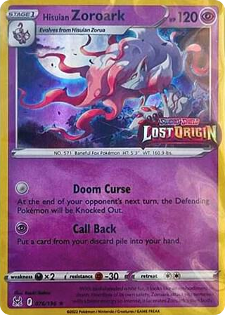 0076 Hisuian Zoroark - 076/196 (Lost Origin Stamped) Promo Miscellaneous Cards & Products