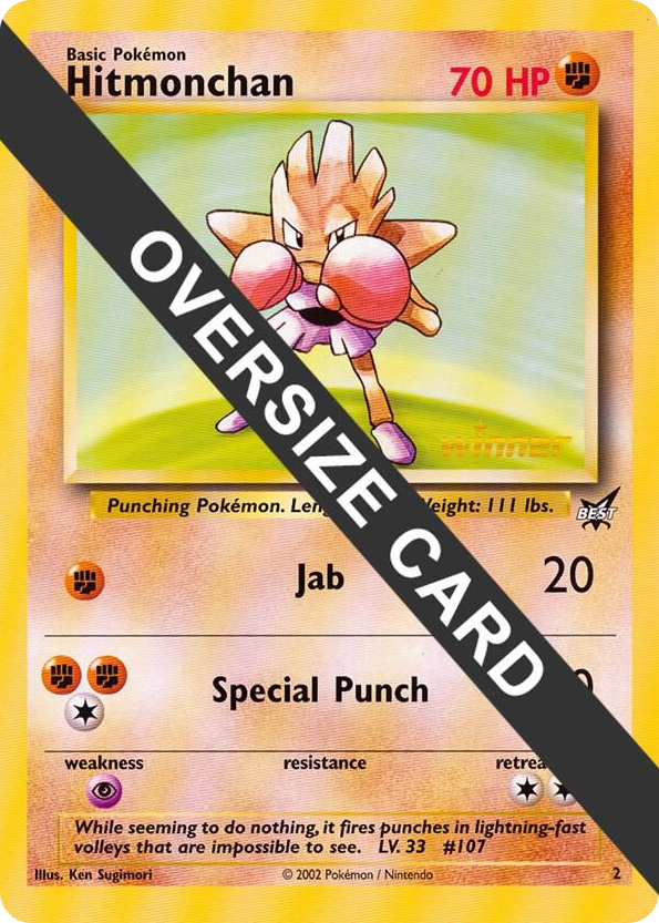 0002 Hitmonchan - 2 (Best of Game 2 Promo) Promo Jumbo Cards