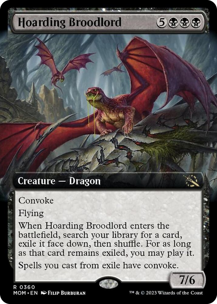 Hoarding Broodlord (Extended Art) #360 R - March of the Machine Pokemon card