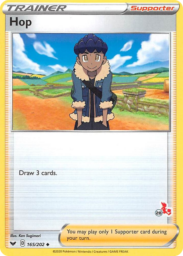 0165 Hop - 165/202 (#28 Cinderace Stamped) Promo Battle Academy 2022