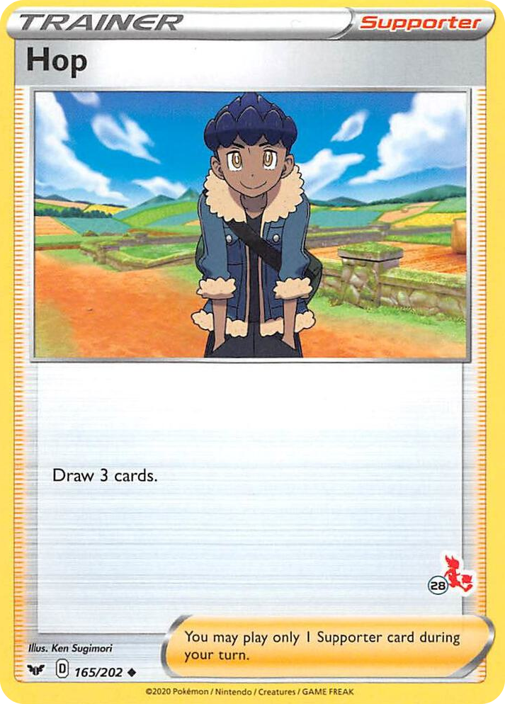 0165 Hop - 165/202 (#28 Cinderace Stamped) Promo Battle Academy 2022