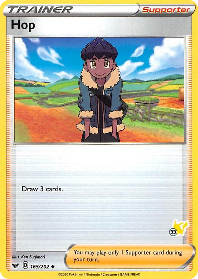 0165 Hop - 165/202 (#33 Pikachu Stamped) Promo Battle Academy 2022