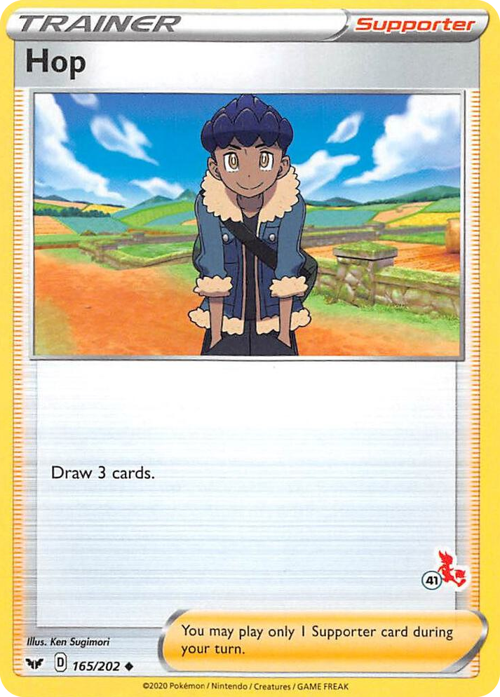 0165 Hop - 165/202 (#41 Cinderace Stamped) Promo Battle Academy 2022