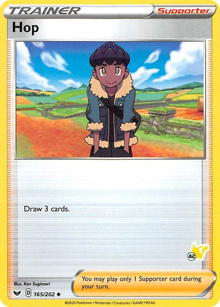0165 Hop - 165/202 (#42 Pikachu Stamped) Promo Battle Academy 2022