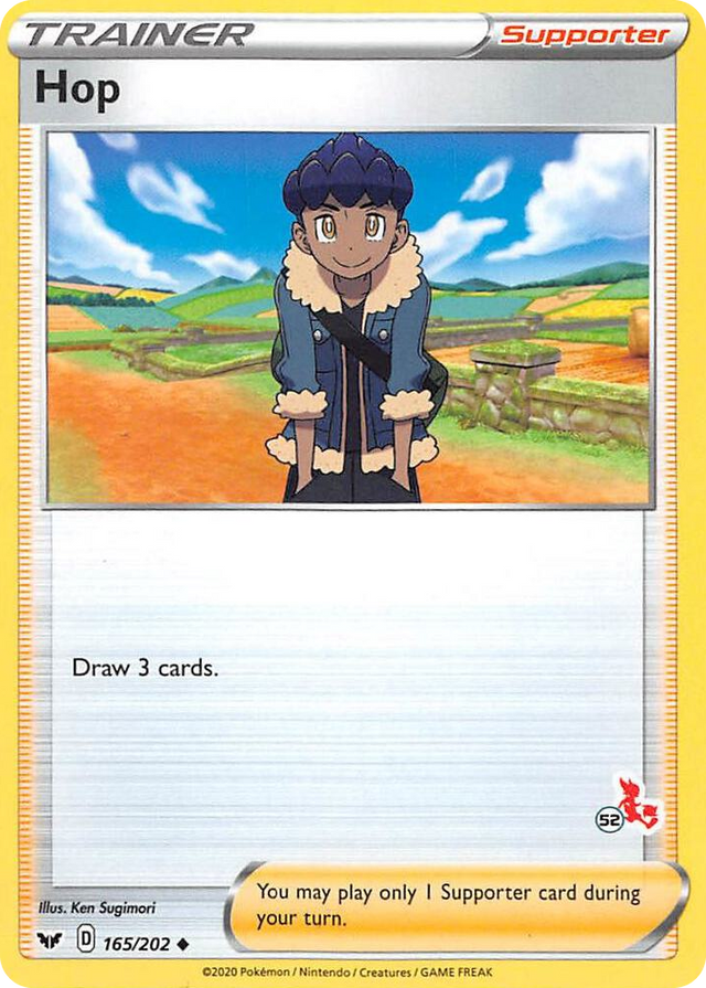 0165 Hop - 165/202 (#52 Cinderace Stamped) Promo Battle Academy 2022