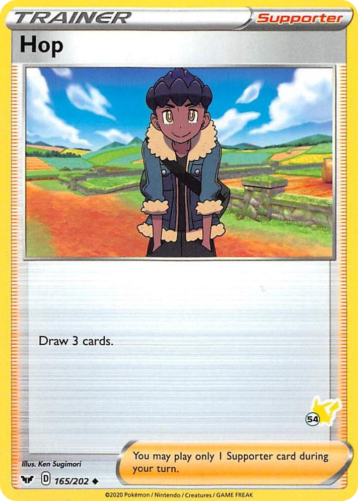 0165 Hop - 165/202 (#54 Pikachu Stamped) Promo Battle Academy 2022