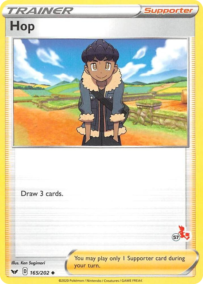 0165 Hop - 165/202 (#57 Cinderace Stamped) Promo Battle Academy 2022