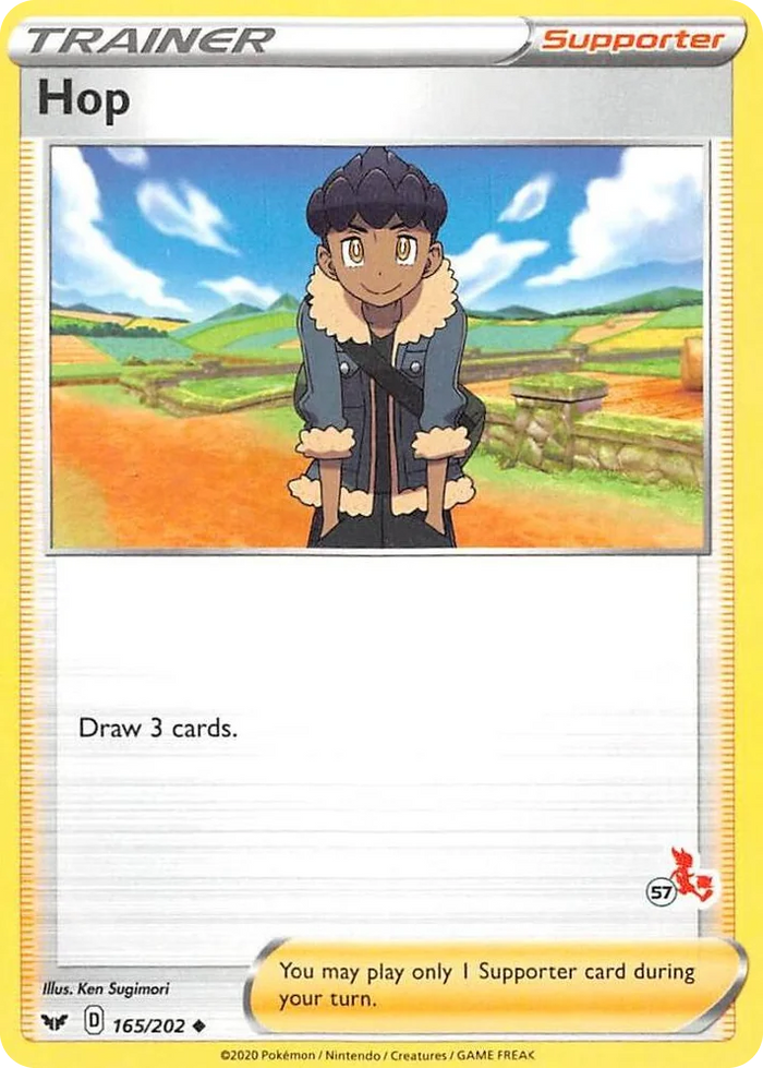 0165 Hop - 165/202 (#57 Cinderace Stamped) Promo Battle Academy 2022