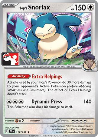 0117 Hop's Snorlax Rare Prize Pack Series Cards