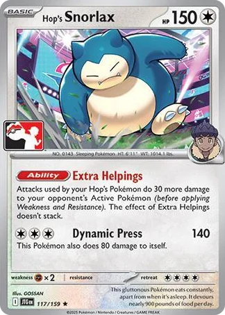 0117 Hop's Snorlax Rare Prize Pack Series Cards