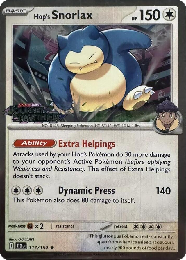 0117 Hop's Snorlax - 117/159 (Cosmos Holo) Promo Miscellaneous Cards & Products