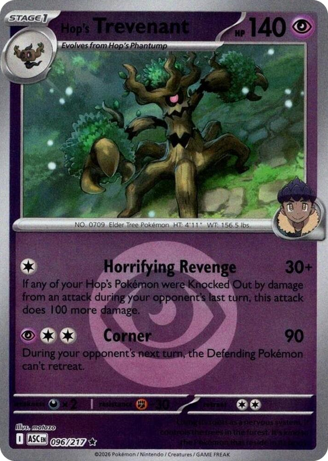 0096 Hop's Trevenant - 096/217 (Energy Symbol Pattern) Rare Ascended Heroes