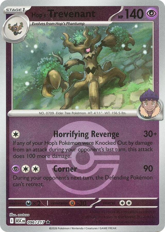 0096 Hop's Trevenant - 096/217 (Poke Ball) Rare Ascended Heroes