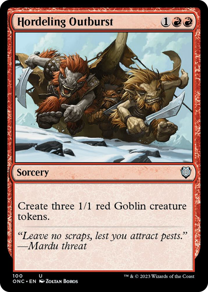 Hordeling Outburst #100 U - Commander: Phyrexia: All Will Be One Pokemon card