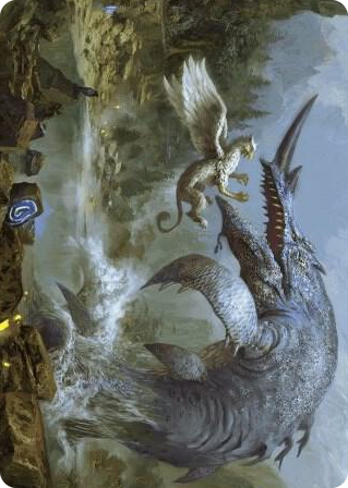 0006 Horned Loch-Whale Art Card S Art Series: Wilds of Eldraine