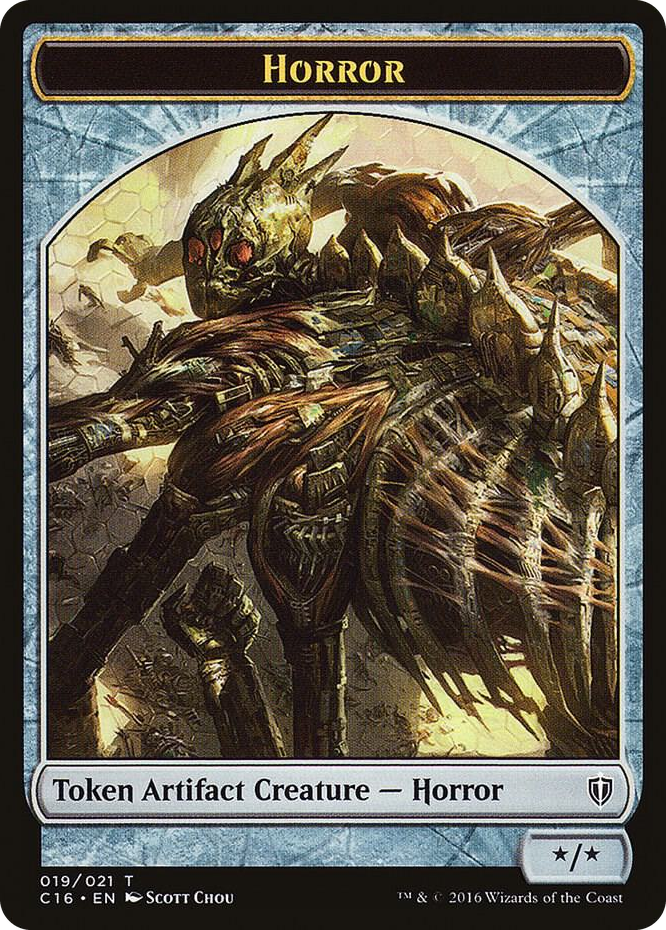 Horror // Thopter Double-Sided Token #19 T - Commander 2016 Pokemon card