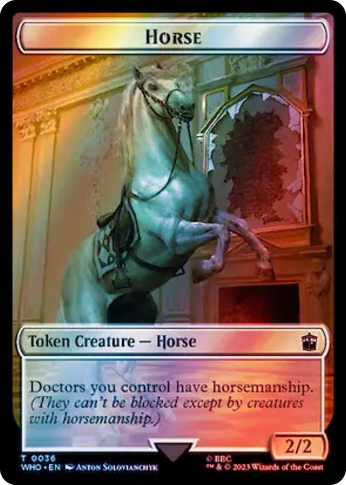0036 Horse // Clue (0053) Double-Sided Token (Surge Foil) T Universes Beyond: Doctor Who