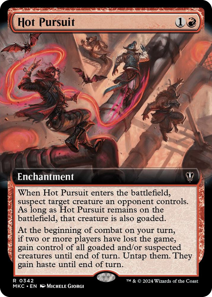 Hot Pursuit (Extended Art) #342 R - Commander: Murders at Karlov Manor Pokemon card