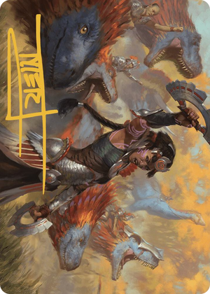 0027 Huatli, Poet of Unity Art Card (Gold-Stamped Signature) S Art Series: The Lost Caverns of Ixalan