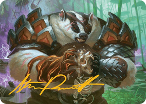 0027 Hugs, Grisly Guardian Art Card (Gold-Stamped Signature) S Art Series: Bloomburrow