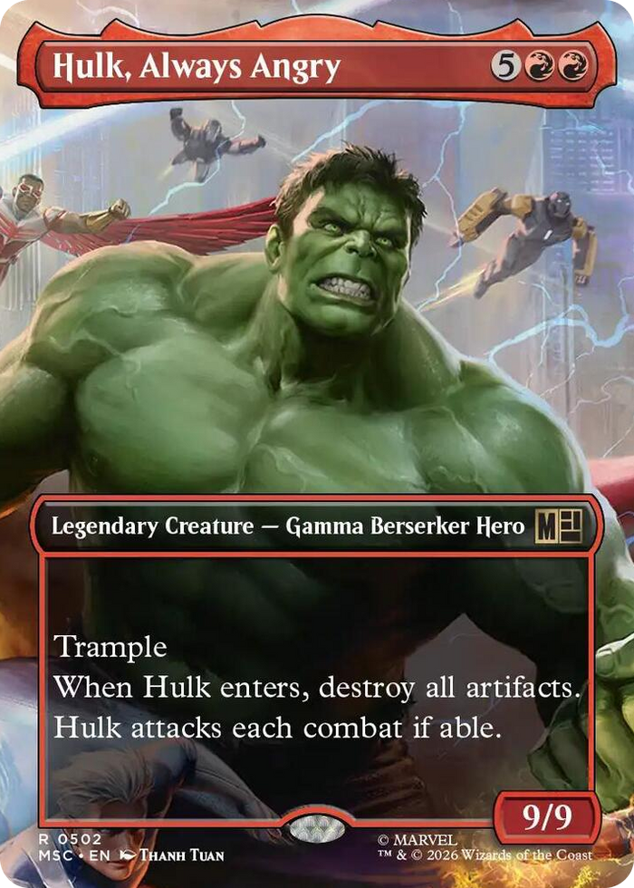 Hulk, Always Angry (Borderless) #502 R - Commander: Marvel Super Heroes Pokemon card