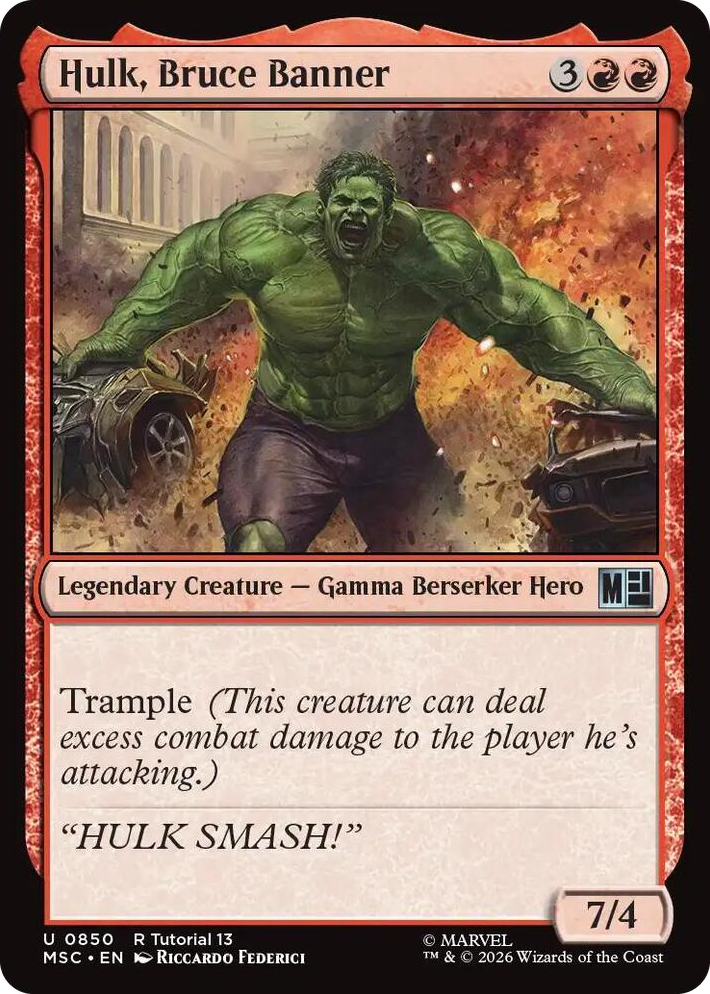 0850 Hulk, Bruce Banner (0850) U Commander: Marvel Super Heroes