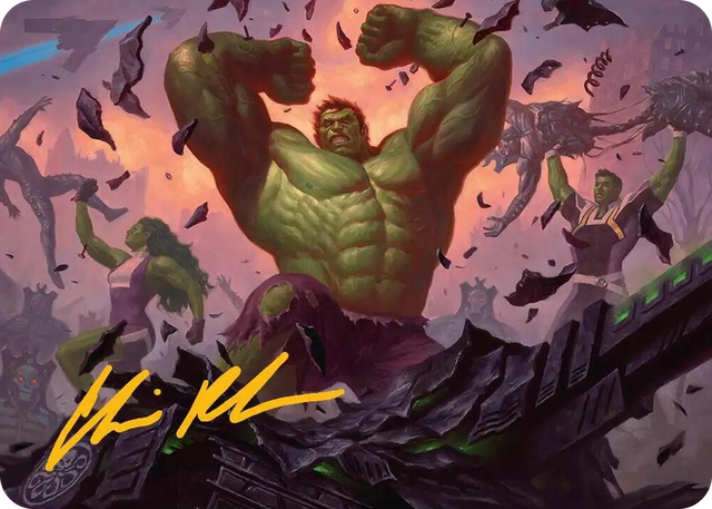 0010 HULK SMASH! Art Card (Gold-Stamped Signature) S Art Series: Marvel Super Heroes