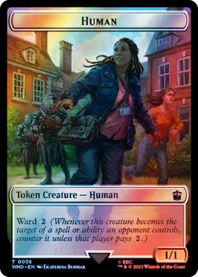 0038 Human (0038) // Food (0059) Double-Sided Token (Surge Foil) T Universes Beyond: Doctor Who