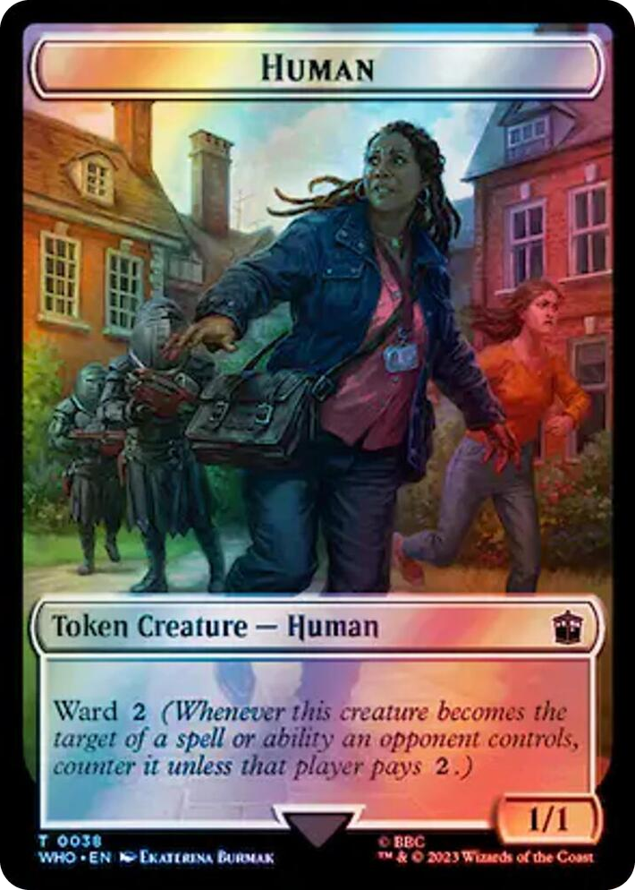 0038 Human (0038) // Mutant Double-Sided Token (Surge Foil) T Universes Beyond: Doctor Who