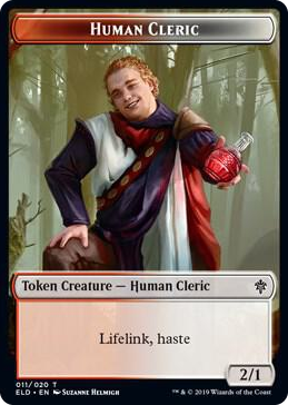 0011 Human Cleric // Food (015) Double-Sided Token T Throne of Eldraine