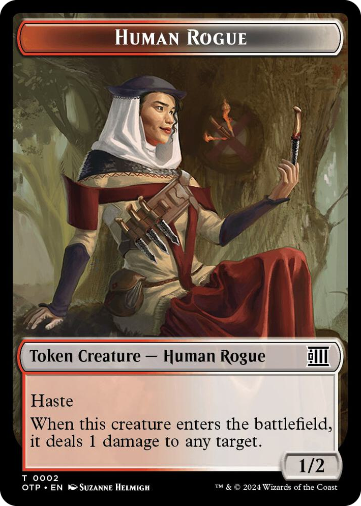 0002 Human Rogue // Plot Double-Sided Token T Outlaws of Thunder Junction: Breaking News